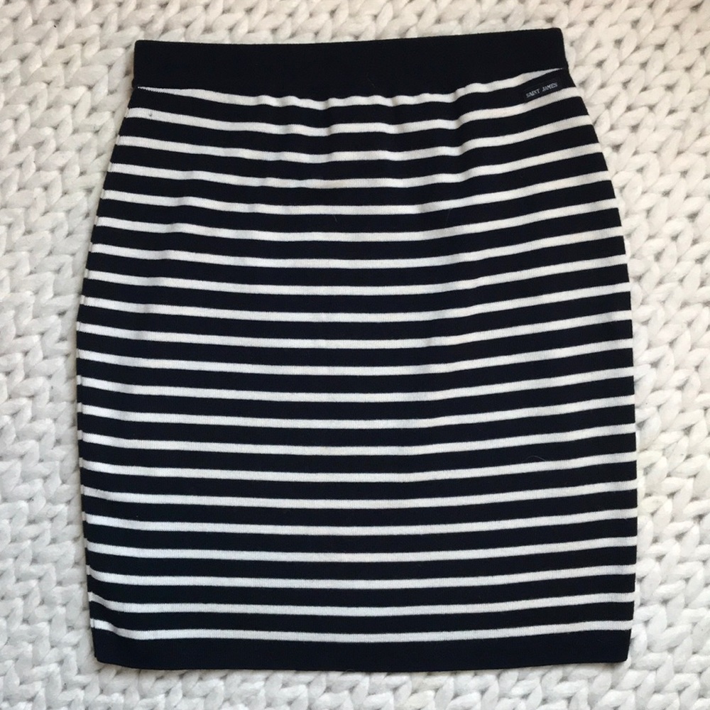 Saint James L’Atelier Wool Striped Skirt Sz 10